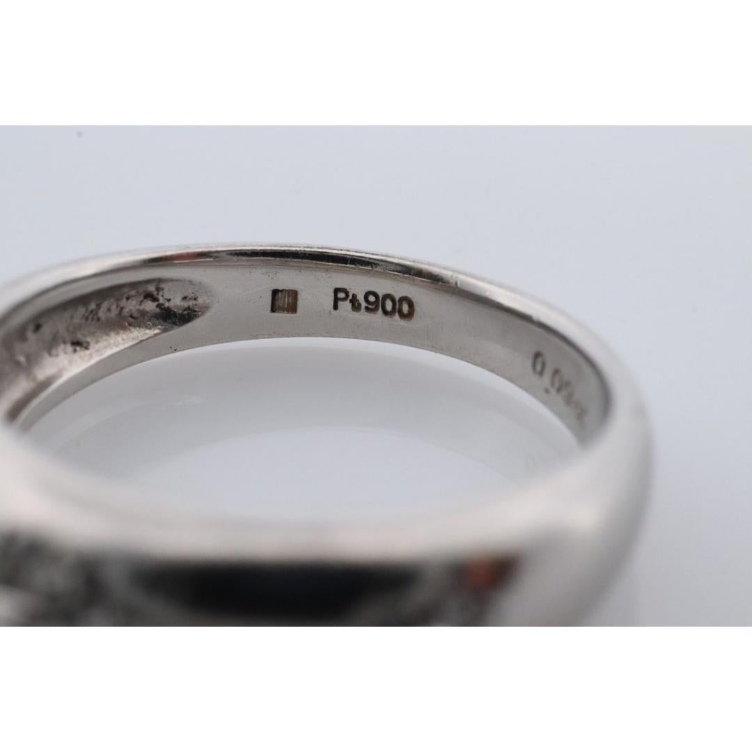 Mikimoto Ring. Vintage Platinum Mikimoto Diamond Bezel set ring. For Sale 1