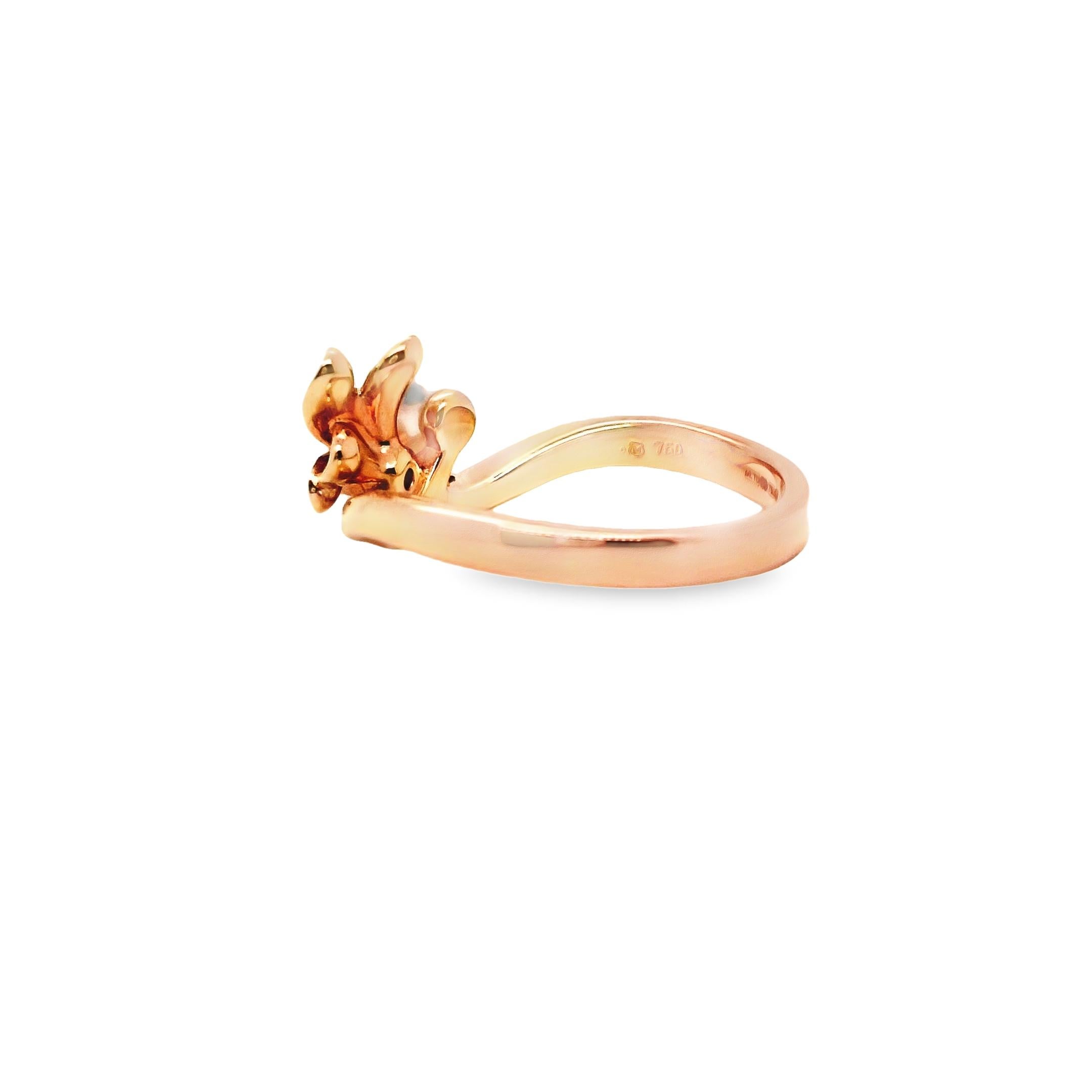 Contemporary Mikimoto rose gold Pearl & Diamond ring PRH5473Z2 For Sale