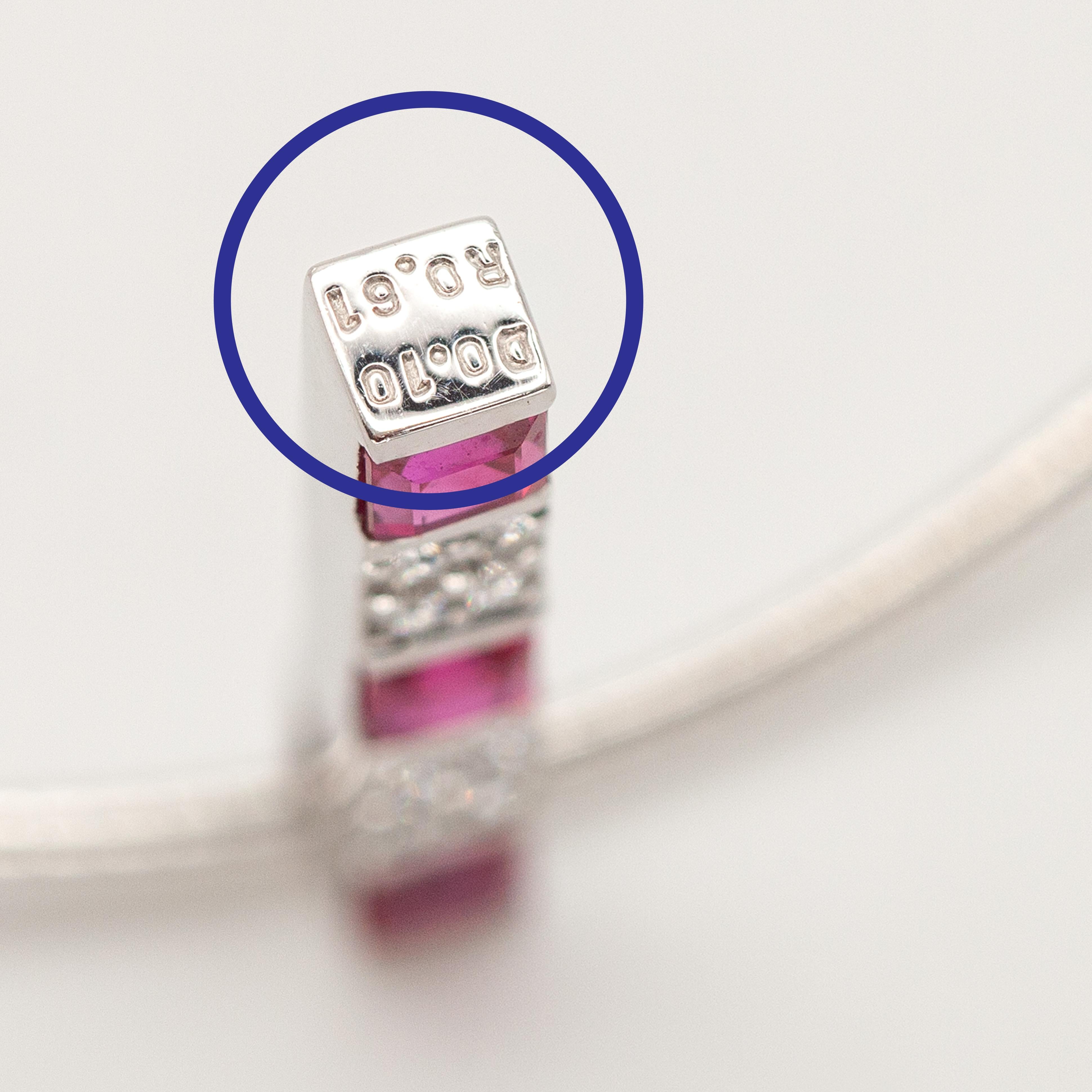MIKIMOTO Ruby and Diamond 18K White Gold Pendant Necklace For Sale 5