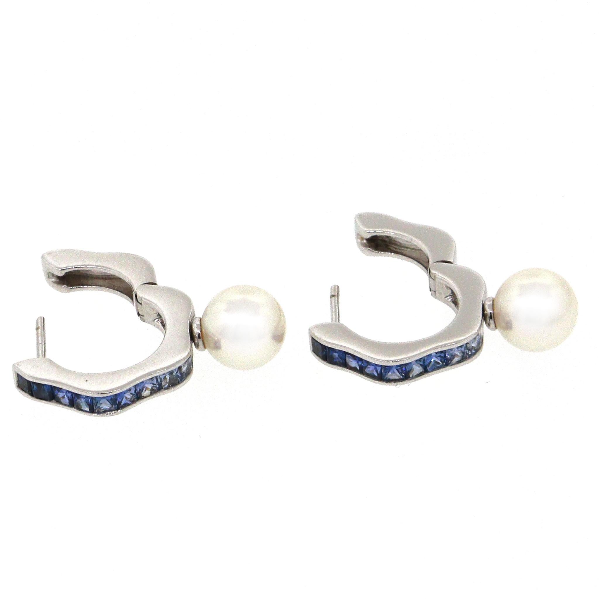18 kt Weißgold
Gesamtgewicht: 7,6 Gramm
Sapphire: Farbe abgestuft
Saphir 1,60 tcw (geschätzt)
