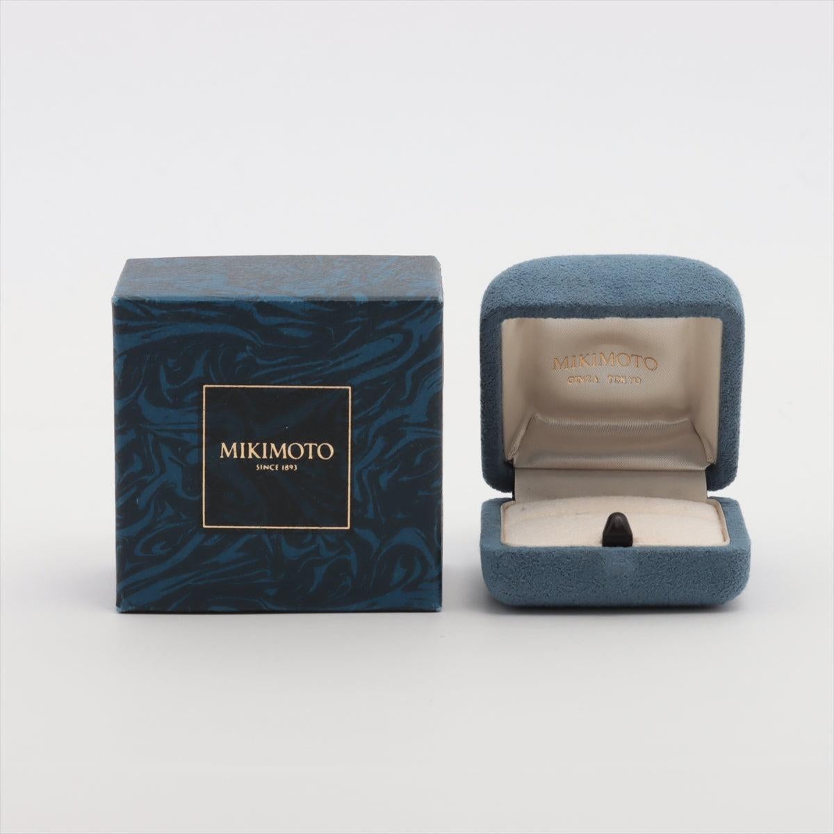 Mikimoto Sapphire Diamond Ring Yellow Gold For Sale 1