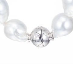 Mikimoto Silver White Baroque South Sea Cultured Pearl Necklace
