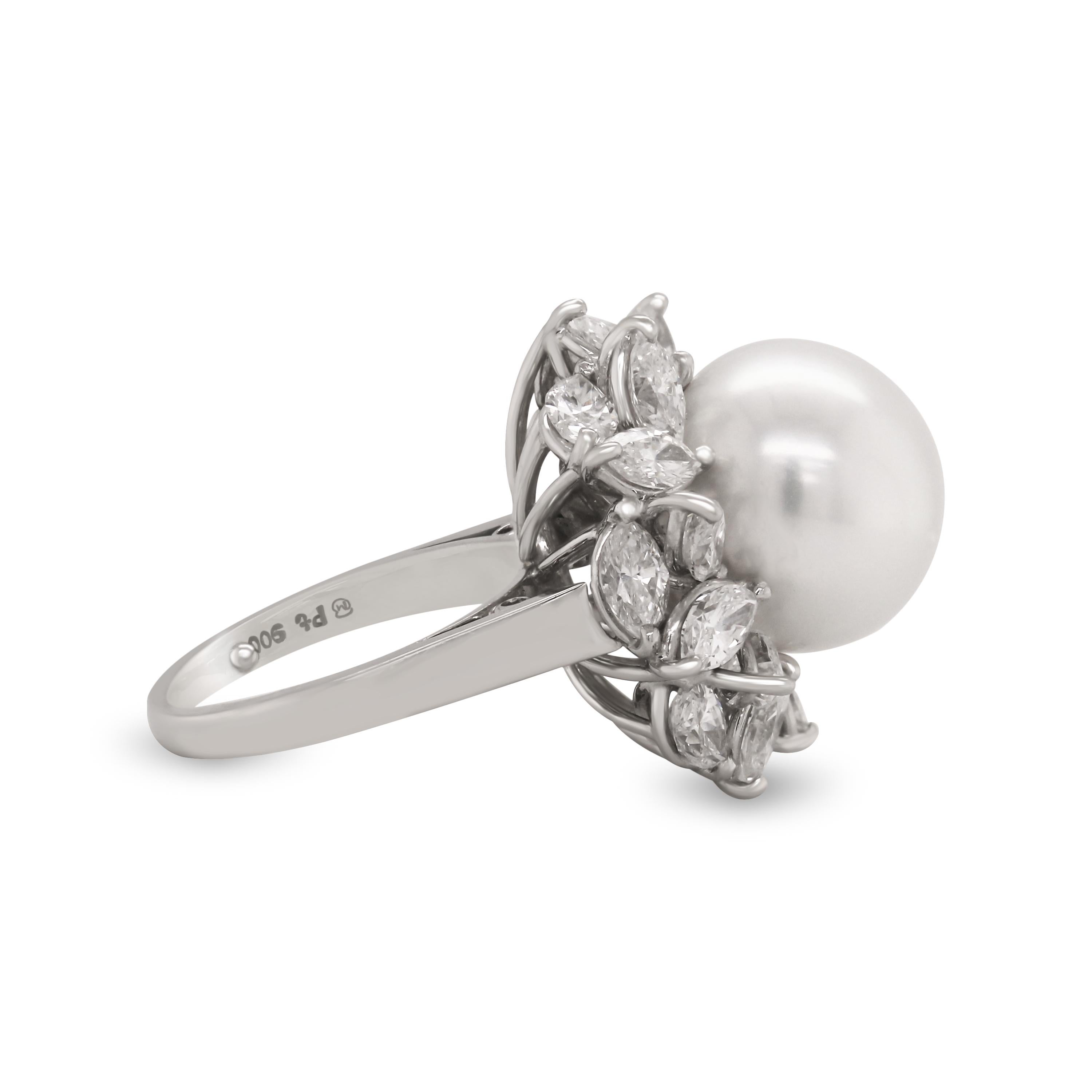 mikimoto pearl ring with diamonds