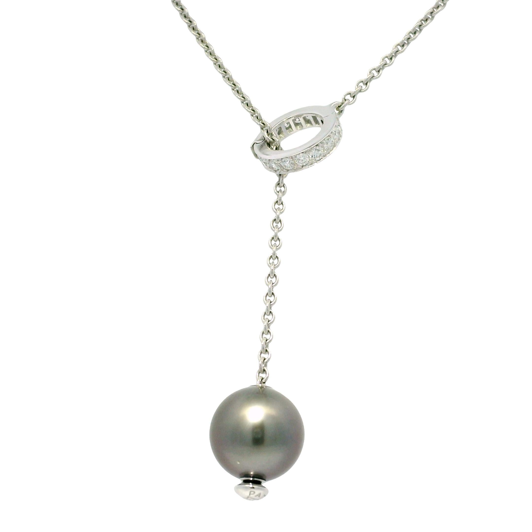 Mikimoto South Sea Pearl & Natural Diamond 18-Karat Lariat Necklace In Stock Damen im Angebot