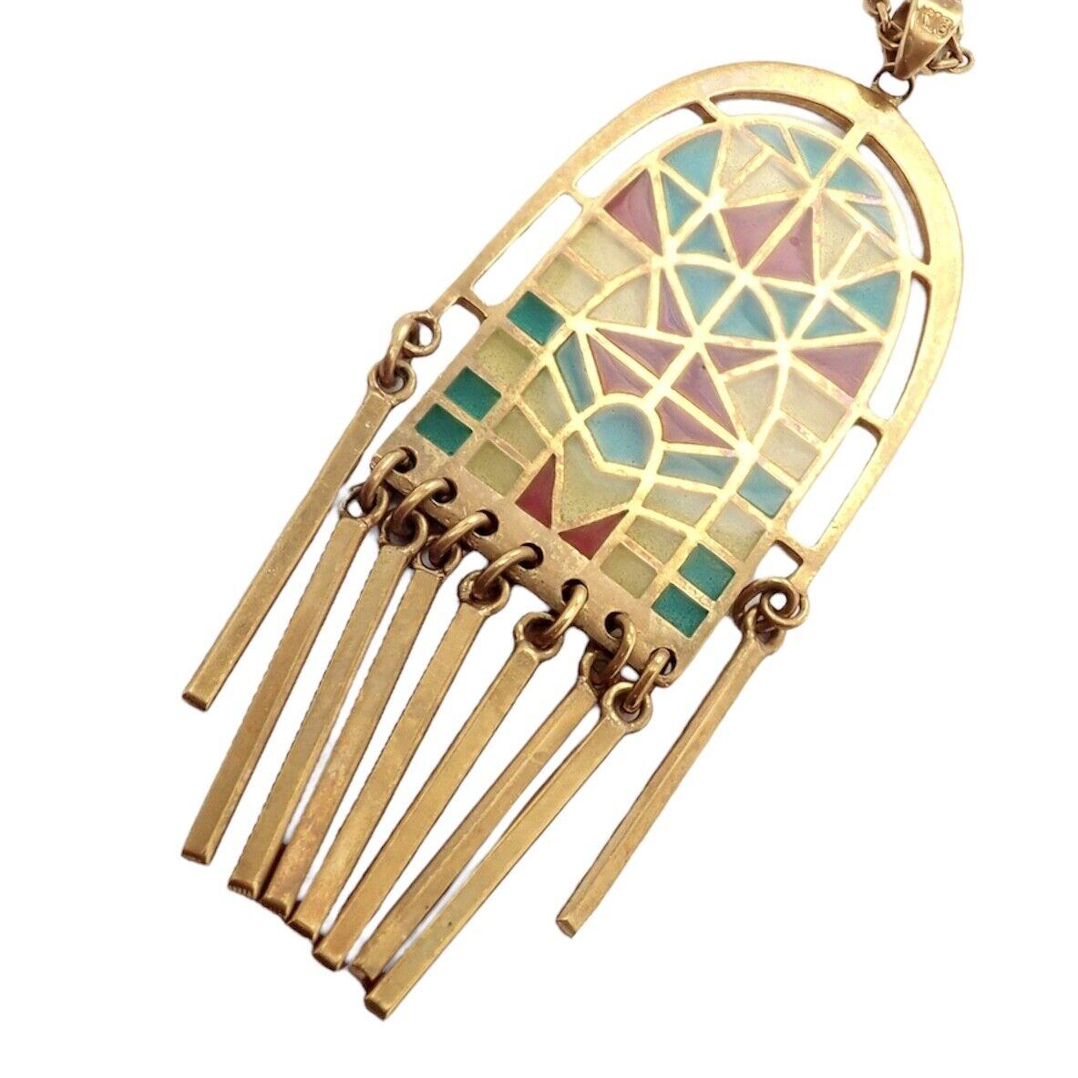 Mikimoto Glasmalerei-fenster-Halskette mit Gelbgold-Anhänger im Angebot 8