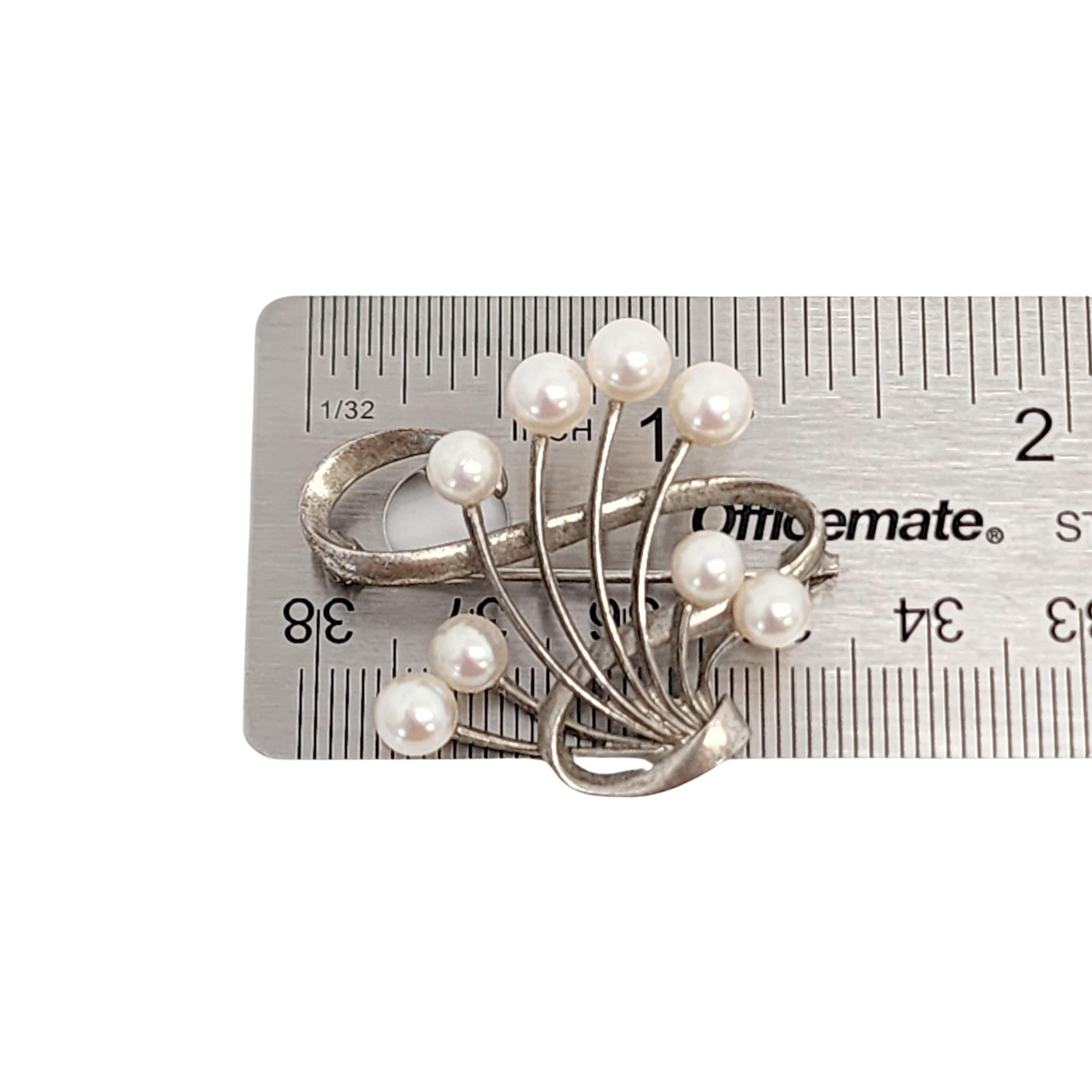 Mikimoto Sterling Silver Akoya Pearl Pin/Brooch #16719 For Sale 3