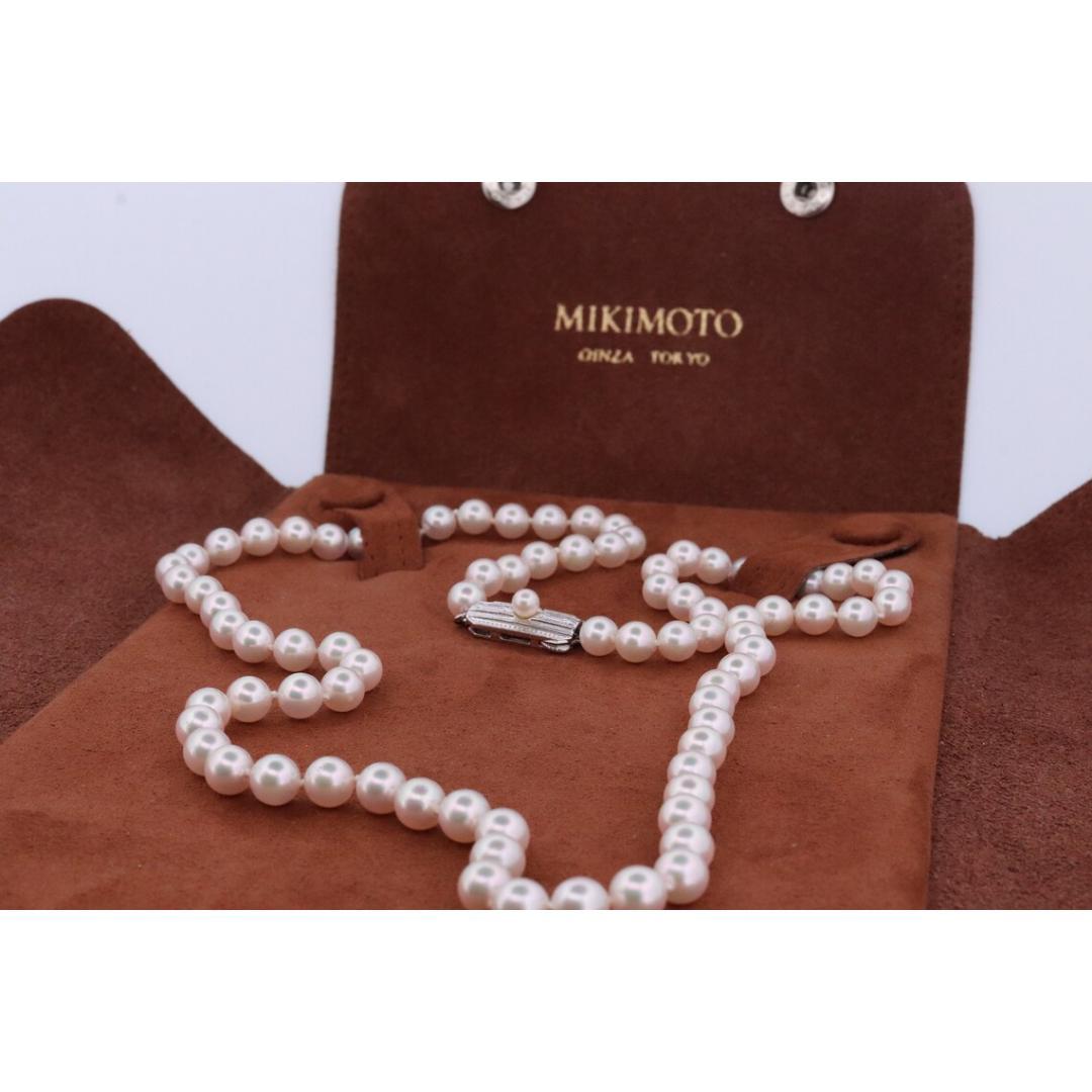 MIKIMOTO Sterlingsilber Perlenkette. 6 mm Perlen 20 Zoll Halskette. Echtes 4