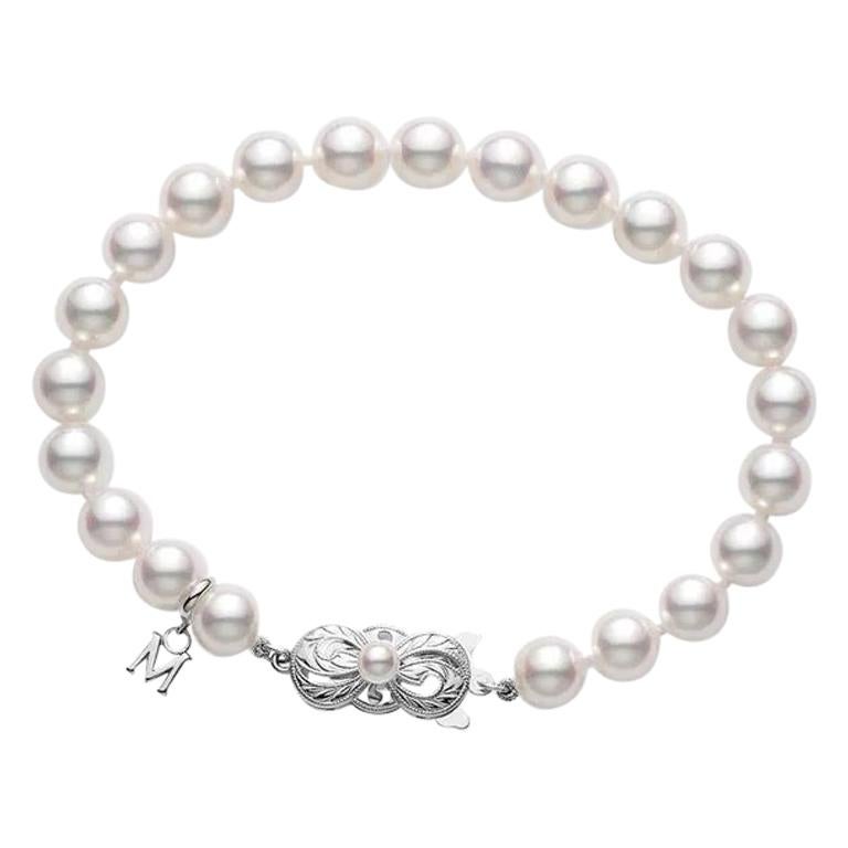 Cultured Pearl Sapphire White Gold Bracelet Mikimoto  Estate  Lot  55060  Heritage Auctions