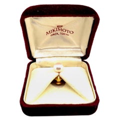 Mikimoto Tie Pin Sterling Silver with Gold Overlay