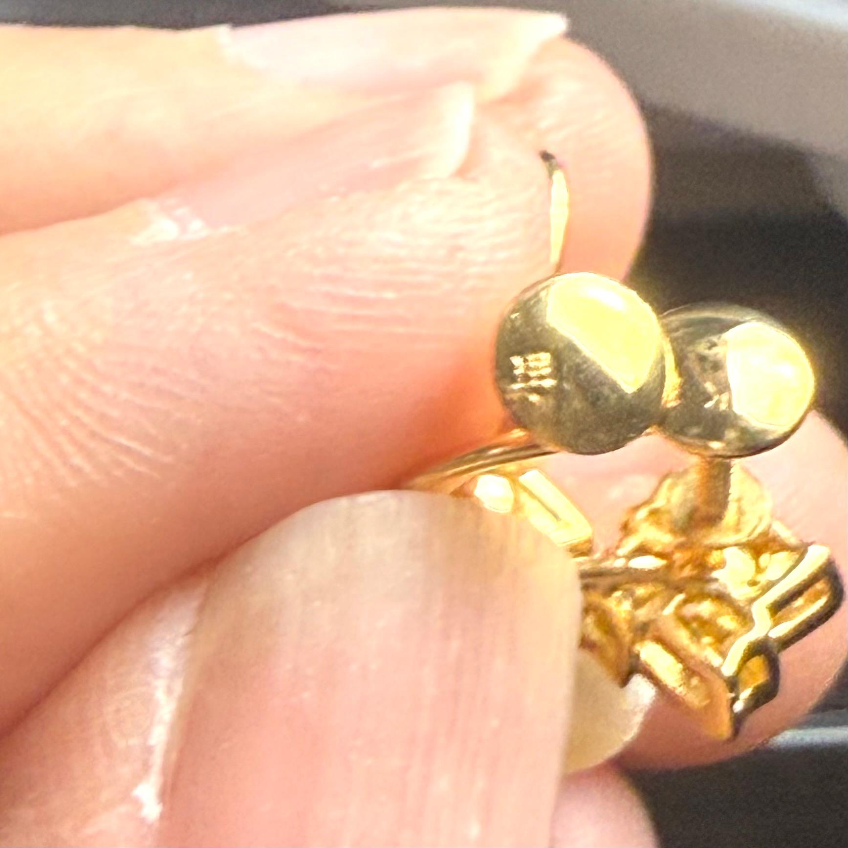 Pendientes vintage Mikimoto de oro amarillo de 18 quilates con perlas y diamantes a rosca 4