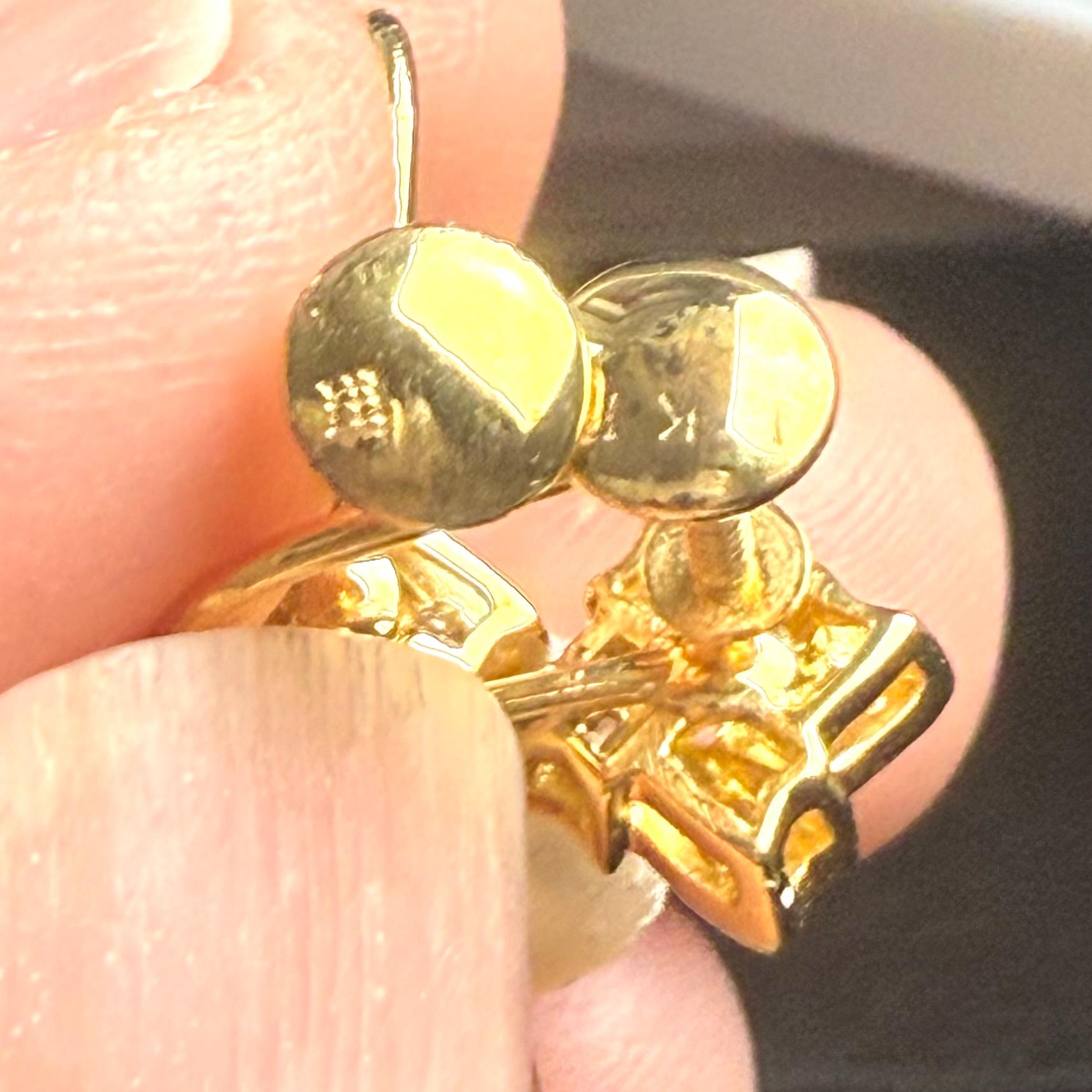 Pendientes vintage Mikimoto de oro amarillo de 18 quilates con perlas y diamantes a rosca 3