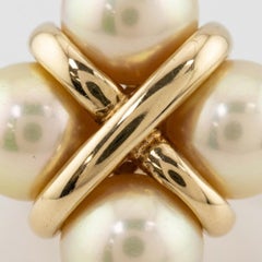 Mikimoto Vintage Golden Pearl 18k Yellow Gold Statement Ring