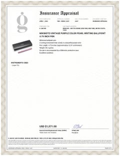 Mikimoto Vintage Lila Farbe Perle Schreib Ballpoint 4,75 Zoll Stift