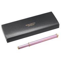 Mikimoto Vintage Purple Color Pearl Writing Ballpoint 4.75 Inch Pen 