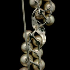 Mikimoto Vintage White Gold 5.6-7.7mm Pearl Cluster Ribbon Bow Pin Brooch