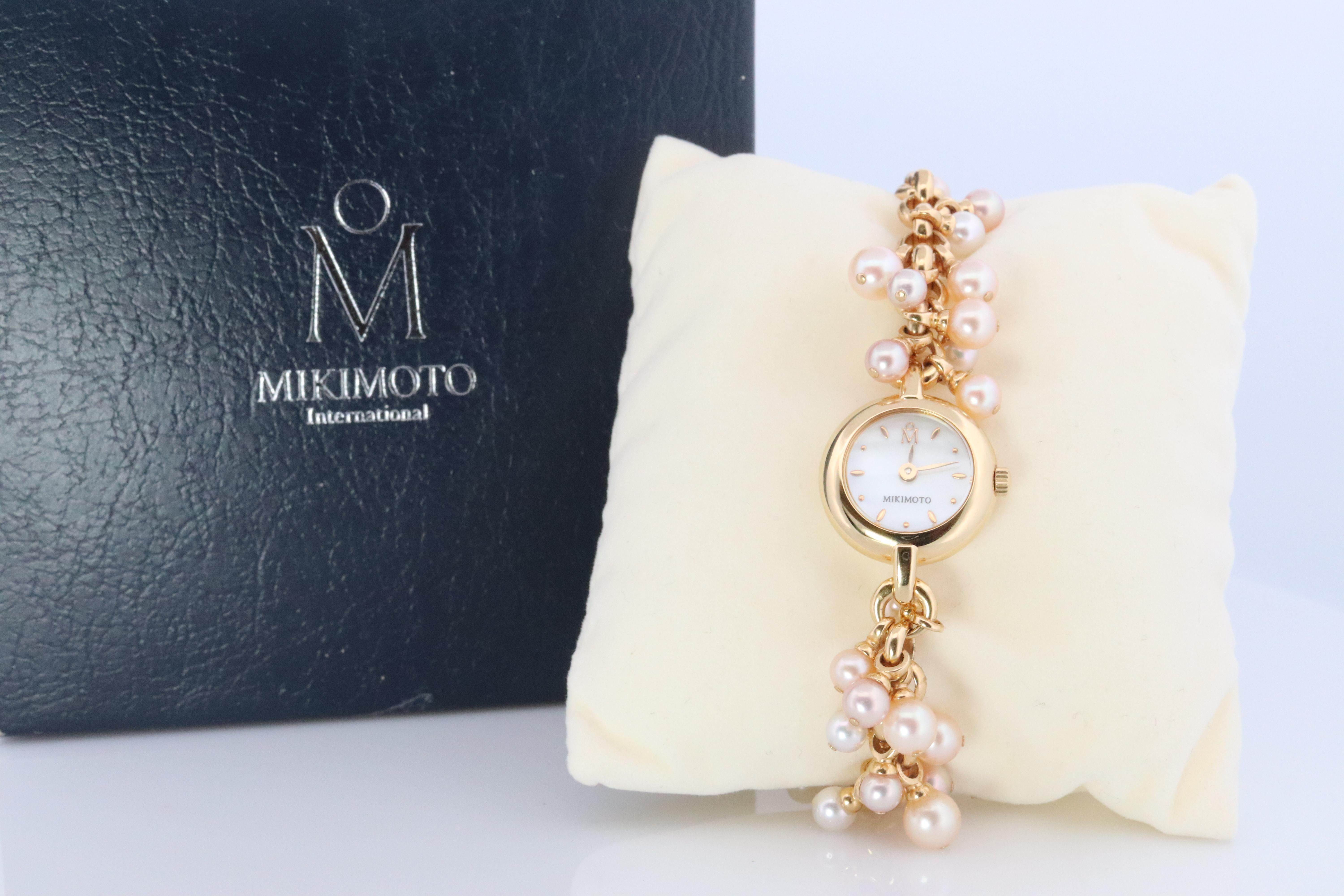 Mikimoto Watch. Mikimoto Pearl Dangle Bracelet Ladies Watch. Dial 1