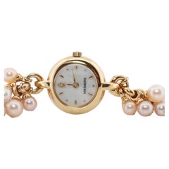 Mikimoto Watch. Mikimoto Pearl Dangle Bracelet Ladies Watch. Dial