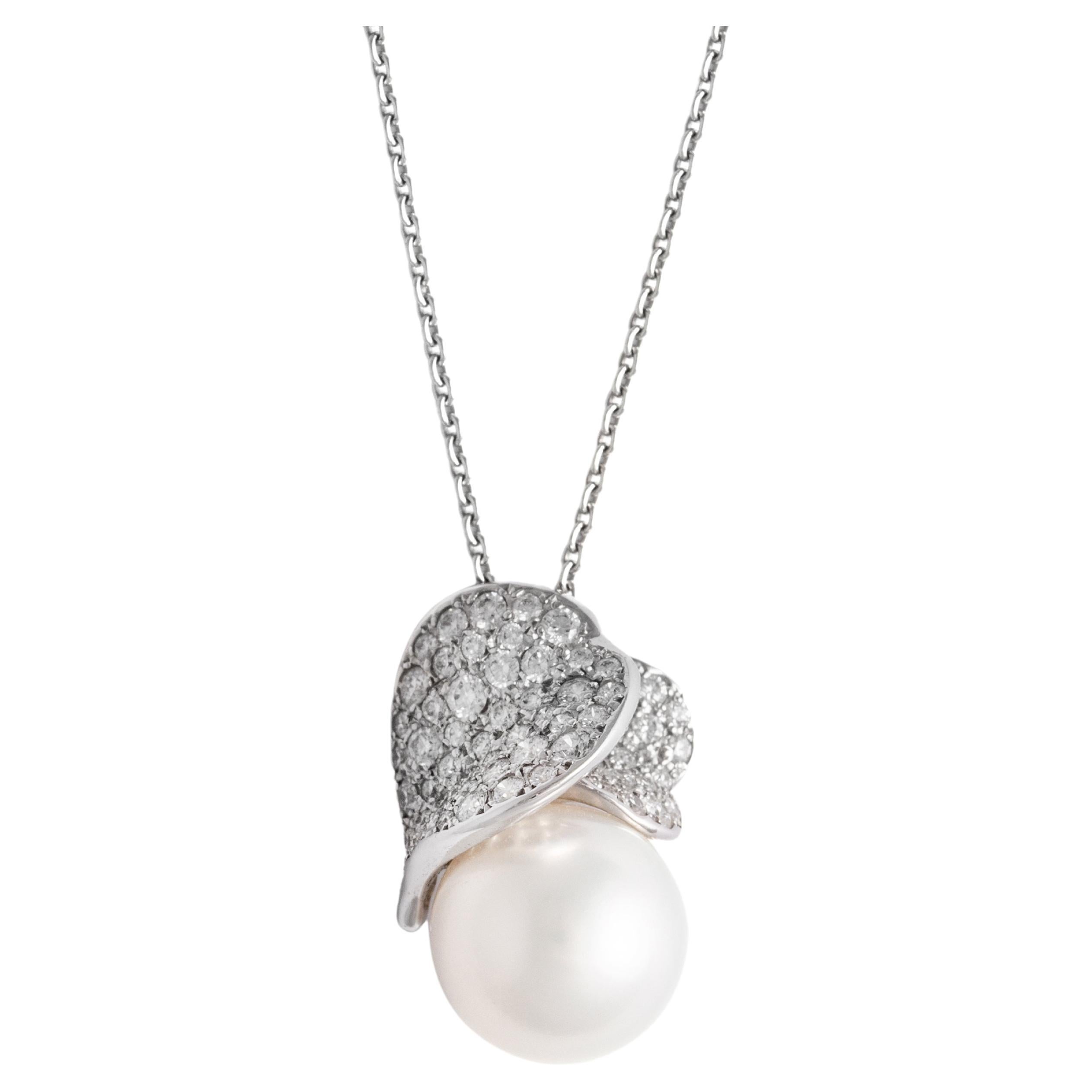 Mikimoto White Gold 18k South Sea Cultured Pearl Pendant For Sale