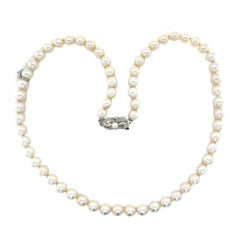 Mikimoto, White Gold and Cultured Pearl Necklace and Earring Set