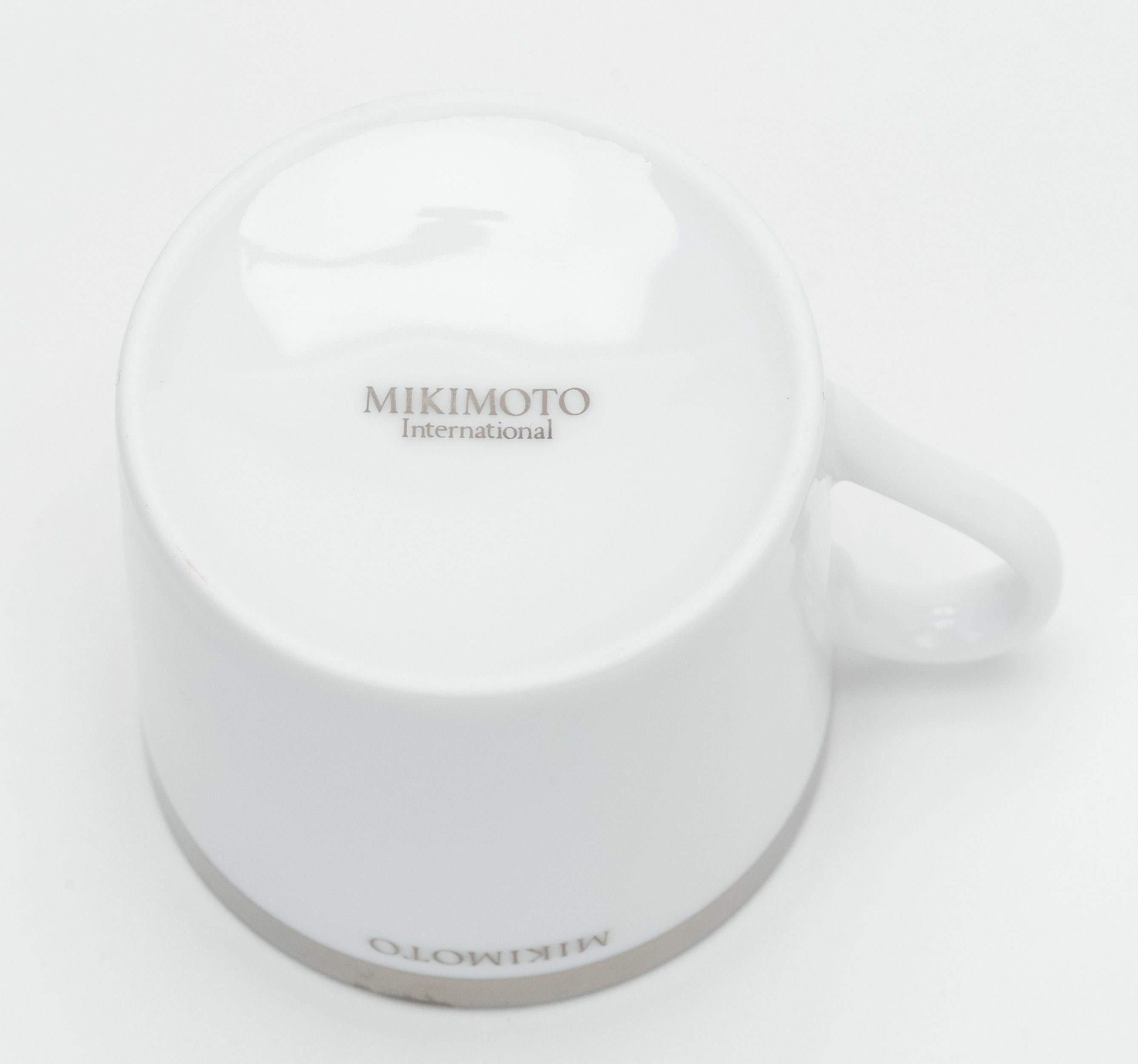 Women's or Men's Mikimoto White Platinum Espresso Cups For Sale