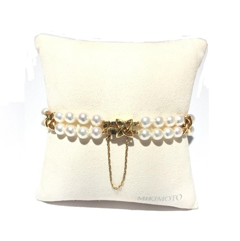 Round Cut Mikimoto White South Sea Pearl Gold Bracelet PDH7K