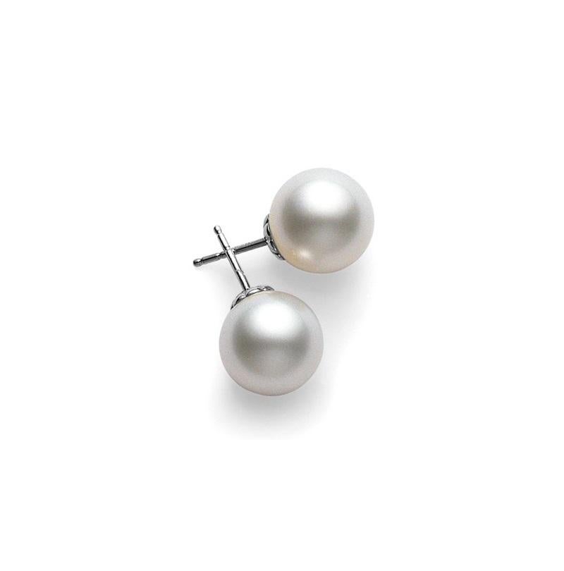 Mikimoto White South Sea Stud Earrings PES1002NW In New Condition In Wilmington, DE