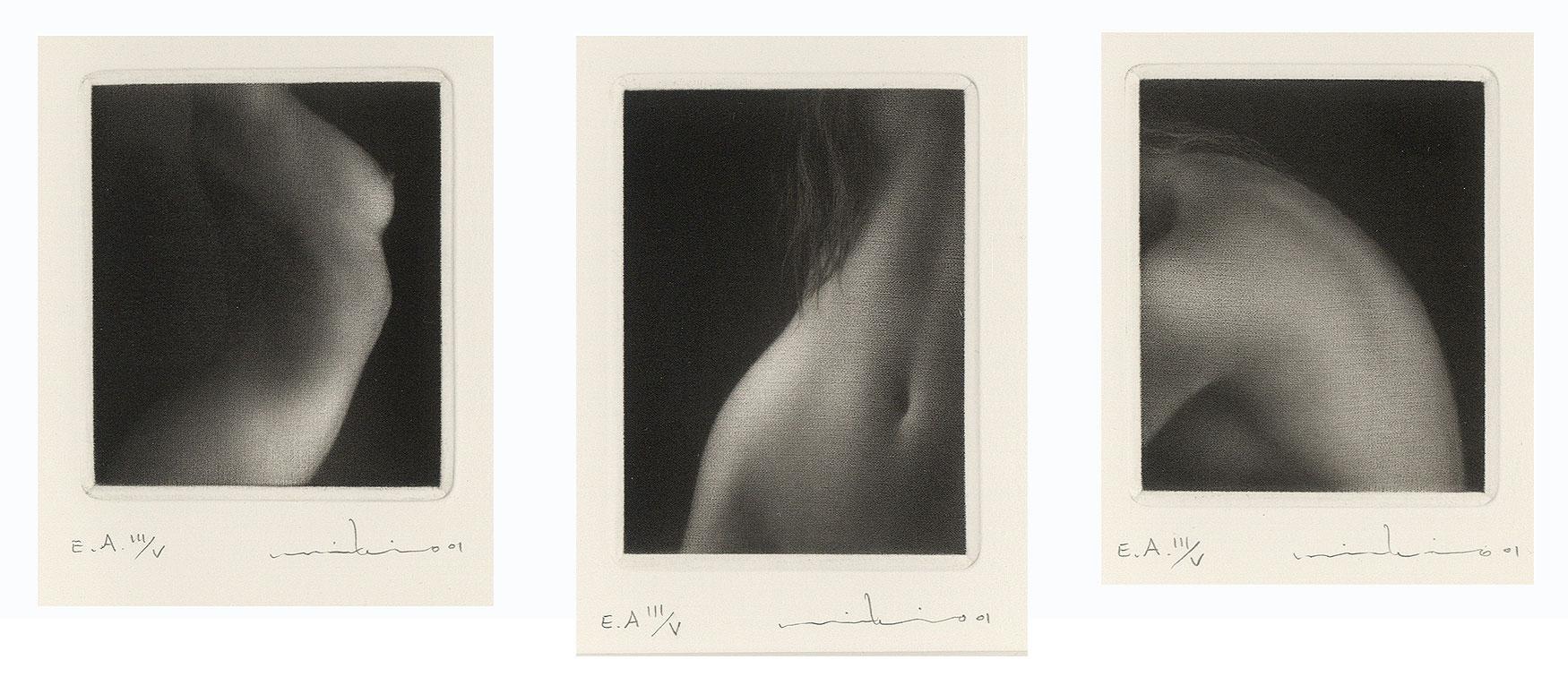 Mikio Watanabe Nude Print - Cherche la Lumière (Looking for Light -- a portfolio of three mezzotints issued 