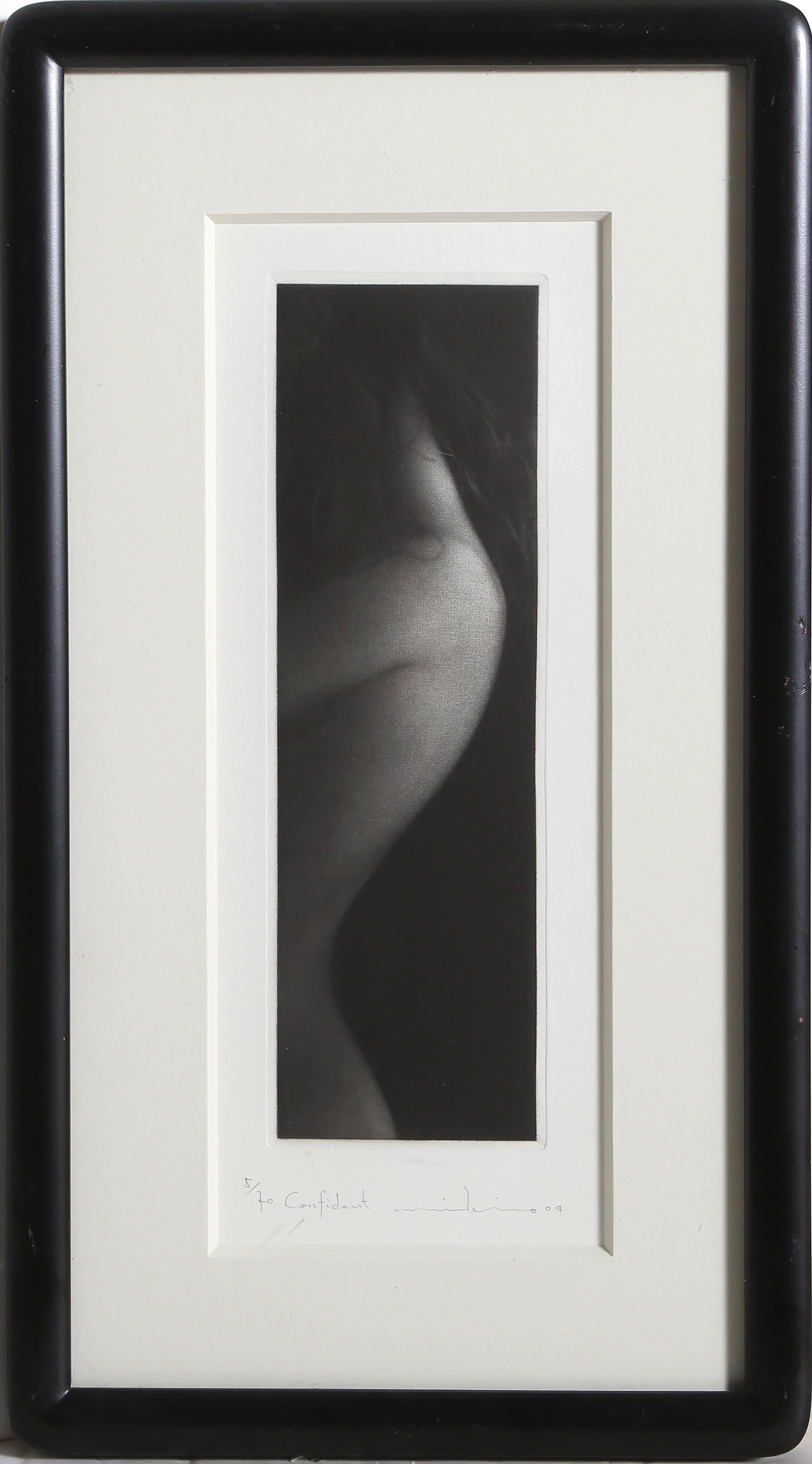 Mikio Watanabe, Japanese (1954 - ) - Confident, Year:  2004, Medium:  Mezzotint, signed, titled, numbered and dated in pencil, Edition:  5/70, Image Size:  9.5 x 2.75 inches, Frame Size:  16 x 9 inches, Publisher:  Stone + Press 