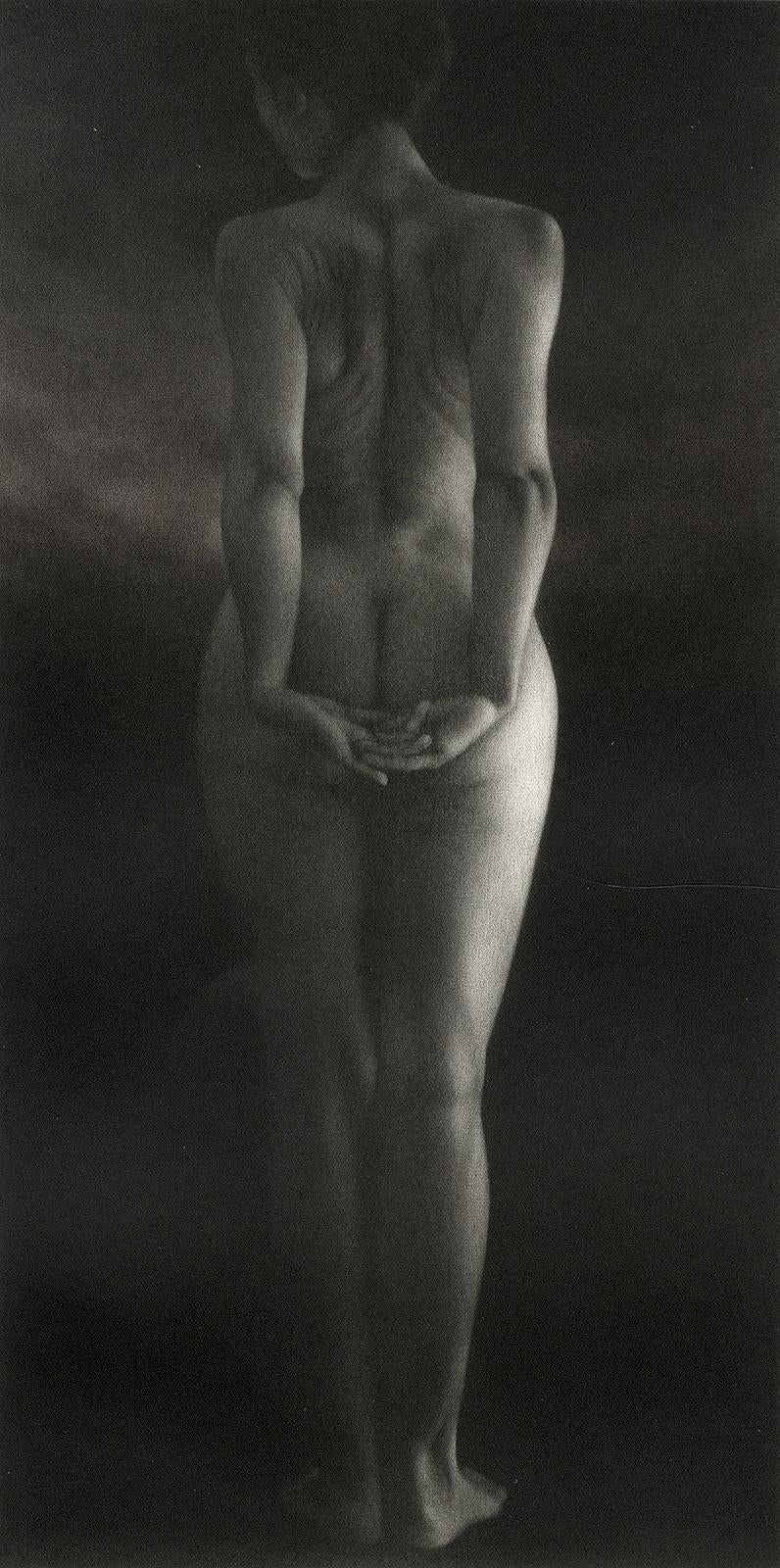 Mikio Watanabe Nude Print - Crepuscule (literally means Dusk. Standing young nude woman facing away)