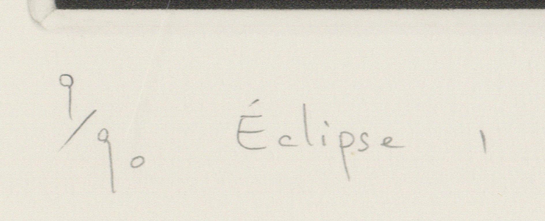 Eclipse I is  from an edition of 90

Mezzotint artist Mikio Watanabe was born in 1954 in Japan and currently lives in France. He is most known for his elegant, evocative black and white nudes. In these images the artist alternates between full