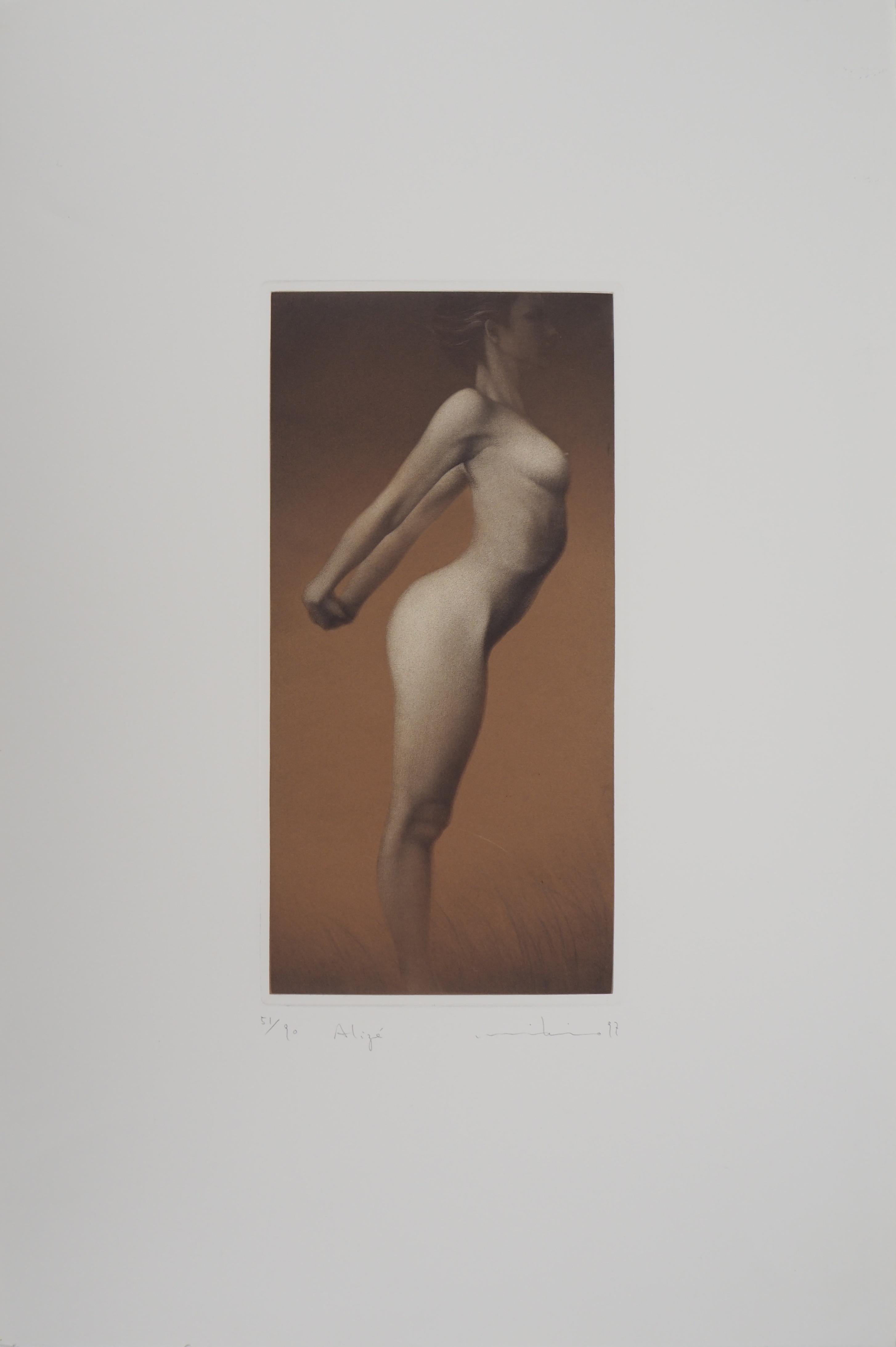 Mikio Watanabe Nude Print - Female nude - Original handsigned etching / 90ex