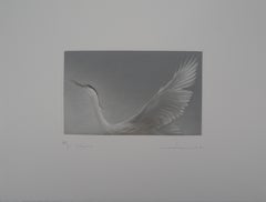 Flying Heron - Original handsigned etching / 90ex