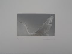Flying Heron - Original handsigned etching / 90ex