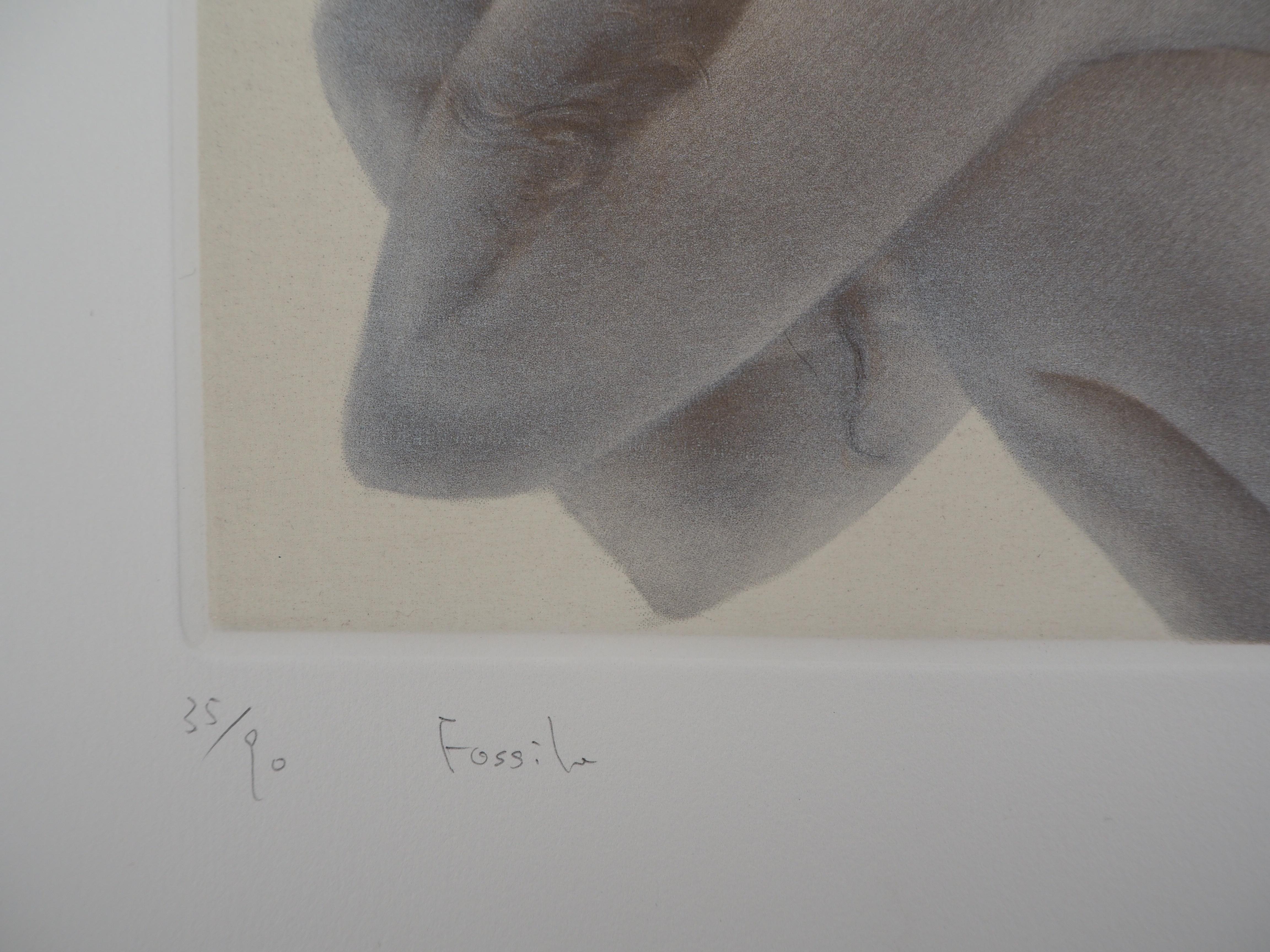 Mikio WATANABE (1954-)
Fossil, 2010

Original etching (Mezzotint)
Signed and dated in pencil
Numbered / 90 ex
On vellum 27.5 x 39.5 cm (c. 10.6 x 15.3 inch)

Excellent condition