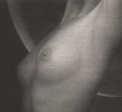 Moonshine (a young nude woman with big breasts posed in front of huge full moon)