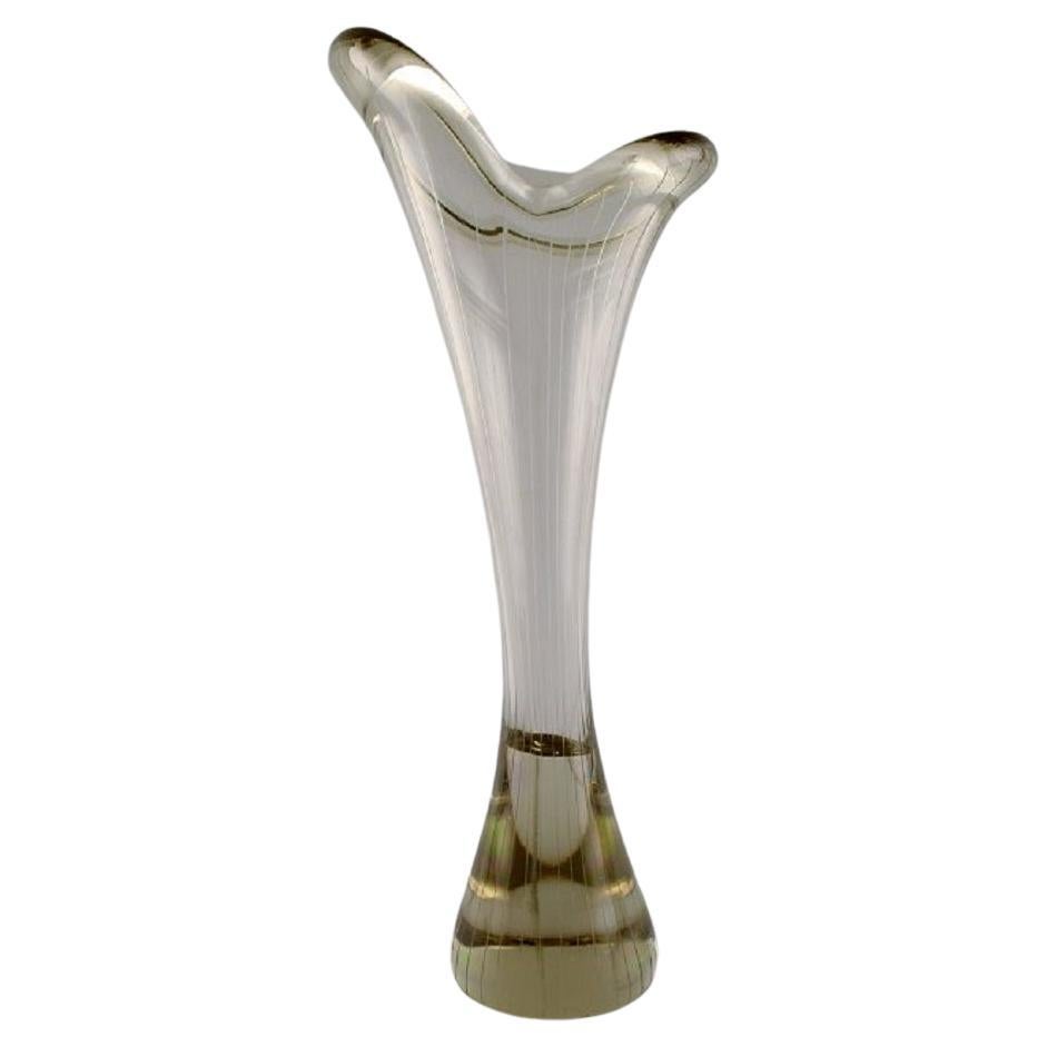 Mikko Helander for Humppila Lasi. Large organically shaped vase. For Sale