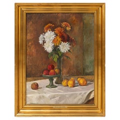 Miklós Bánovszky (1895-1995): Natura morta da tavolo con frutta
