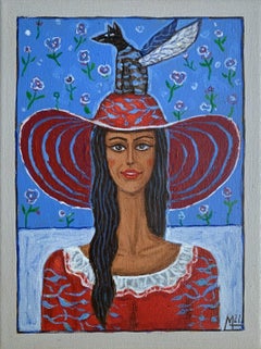 A visitor. Contemporary acrylic Painting, Figurative, Surreal, Polish artist