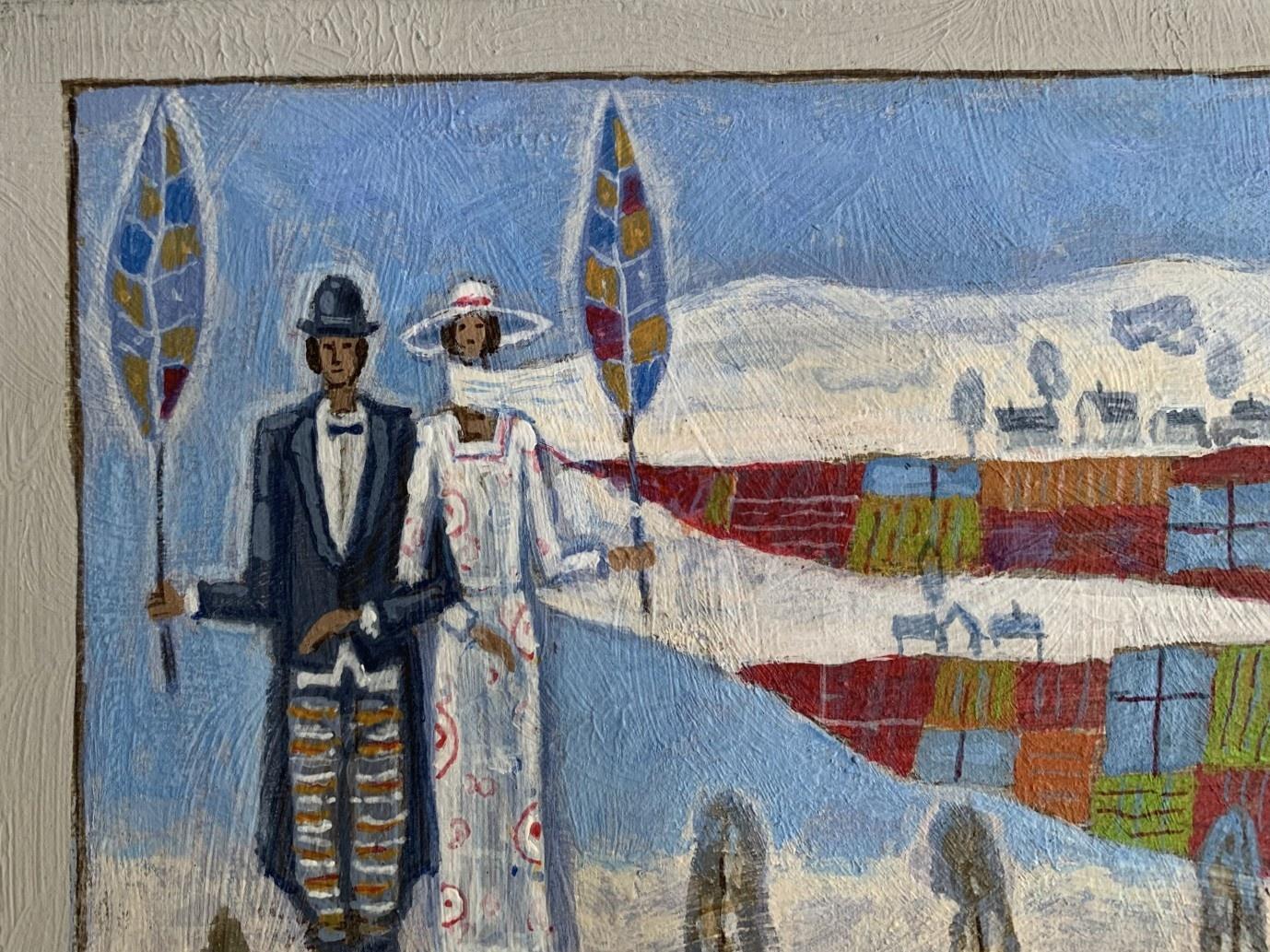 Journey - Peinture acrylique contemporaine, figurative, couple, artiste polonais - Contemporain Painting par Mikołaj Malesza