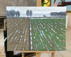 Pigsties - Pittura acrilica figurativa, Paesaggio, Veduta rurale, Nature