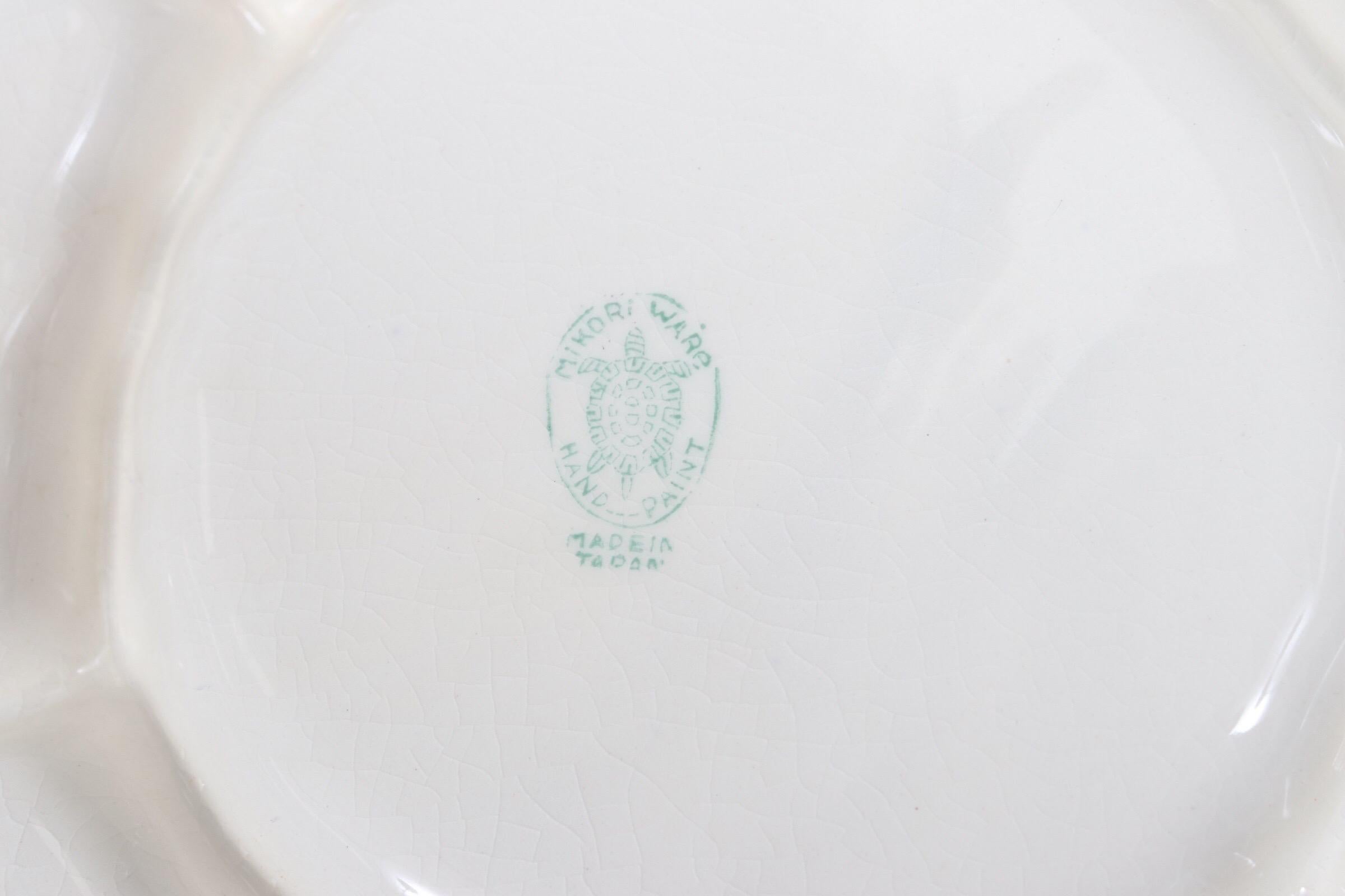 Mikori Ware Japanese Lidded Ceramic Serving Dish For Sale 1