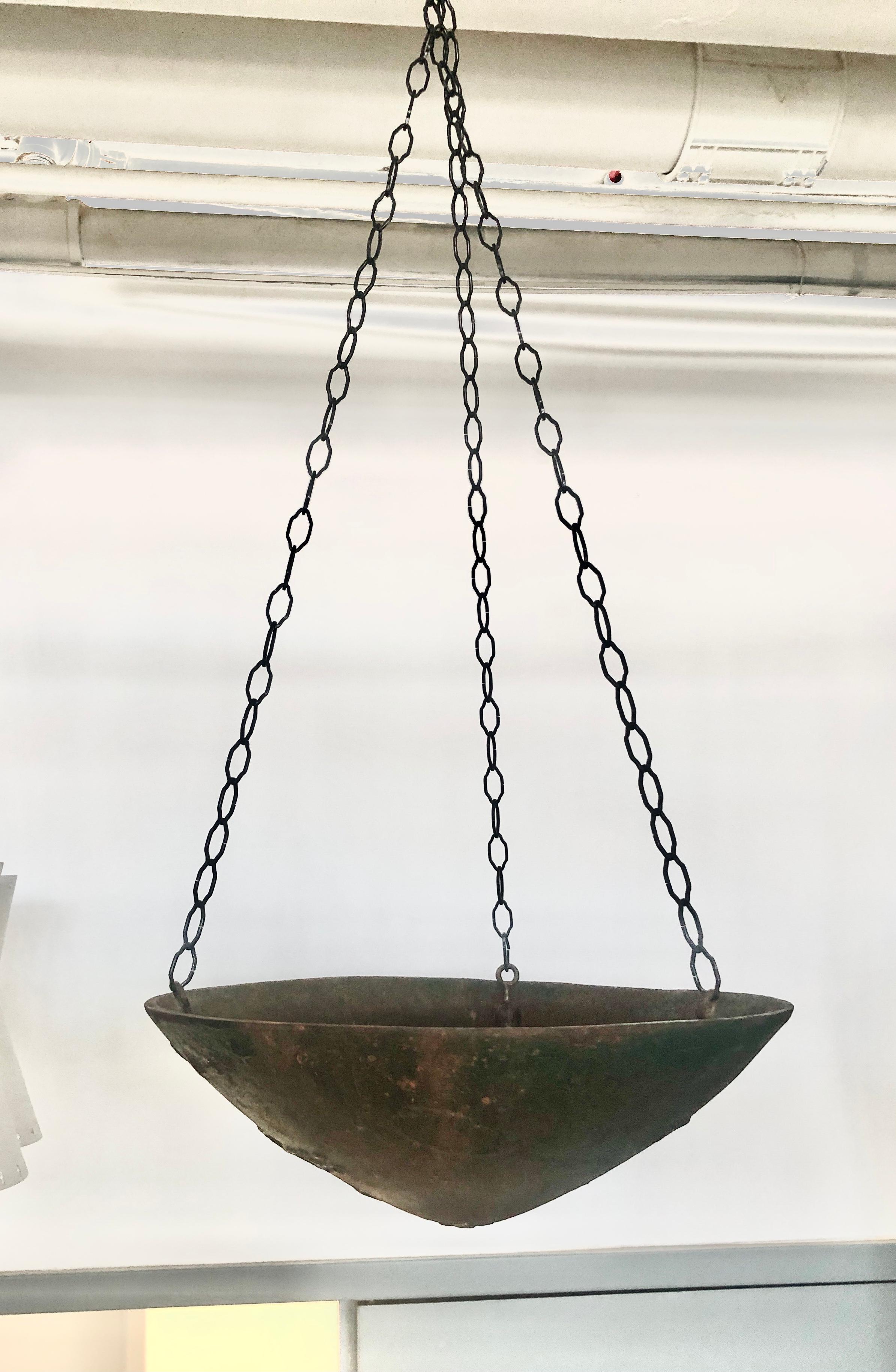 Very rare “Mikrokosmos” hanging planter designed by Olof Hult (1892-1962) for Nafveqvarns Bruk, Sweden, designed 1922, executed 1920s-1930s. Height 5