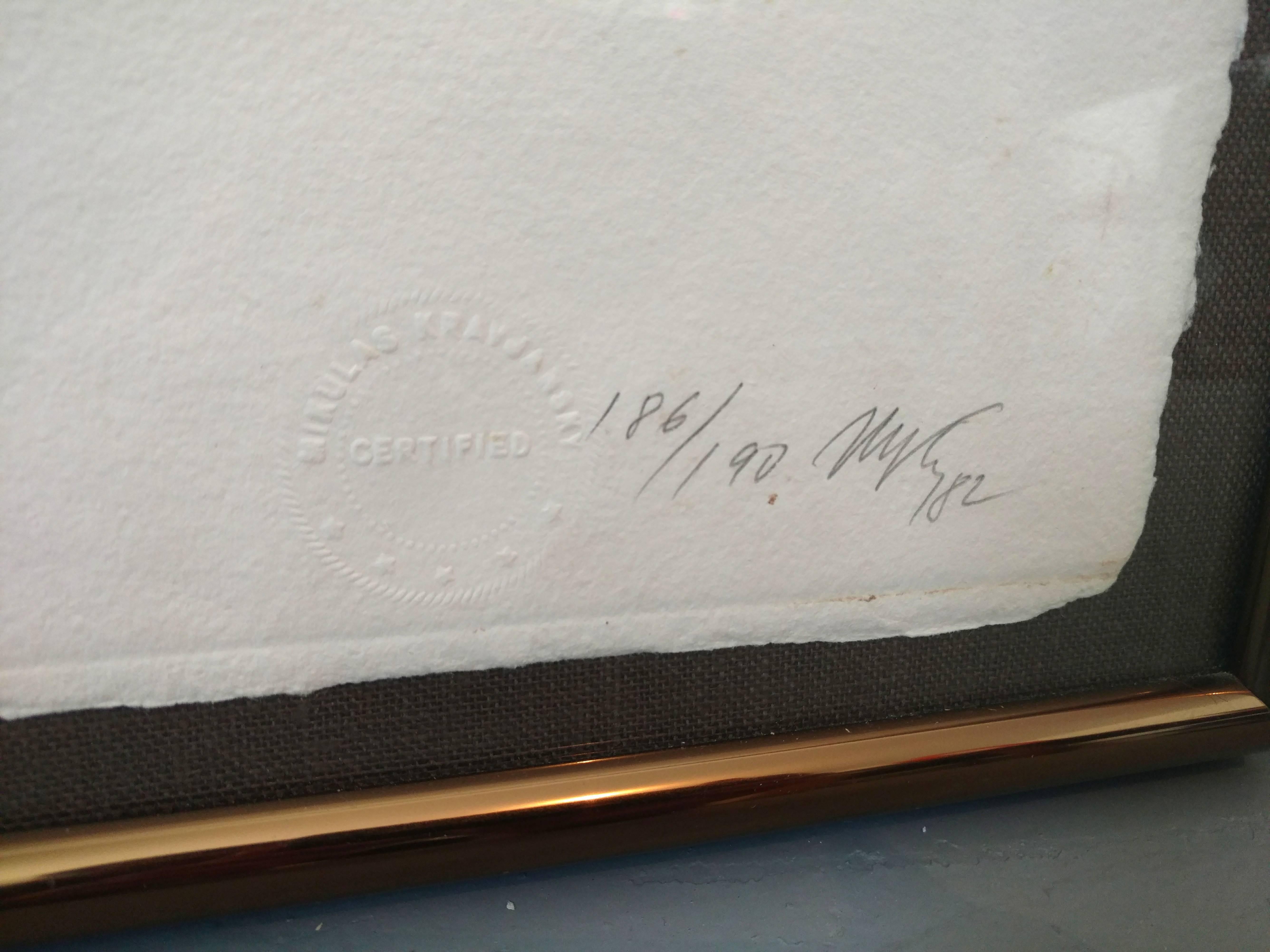 Jérusalem City of Gold, gravure en taille-douce Triptyque technique mixte art judaïque israélien en vente 3