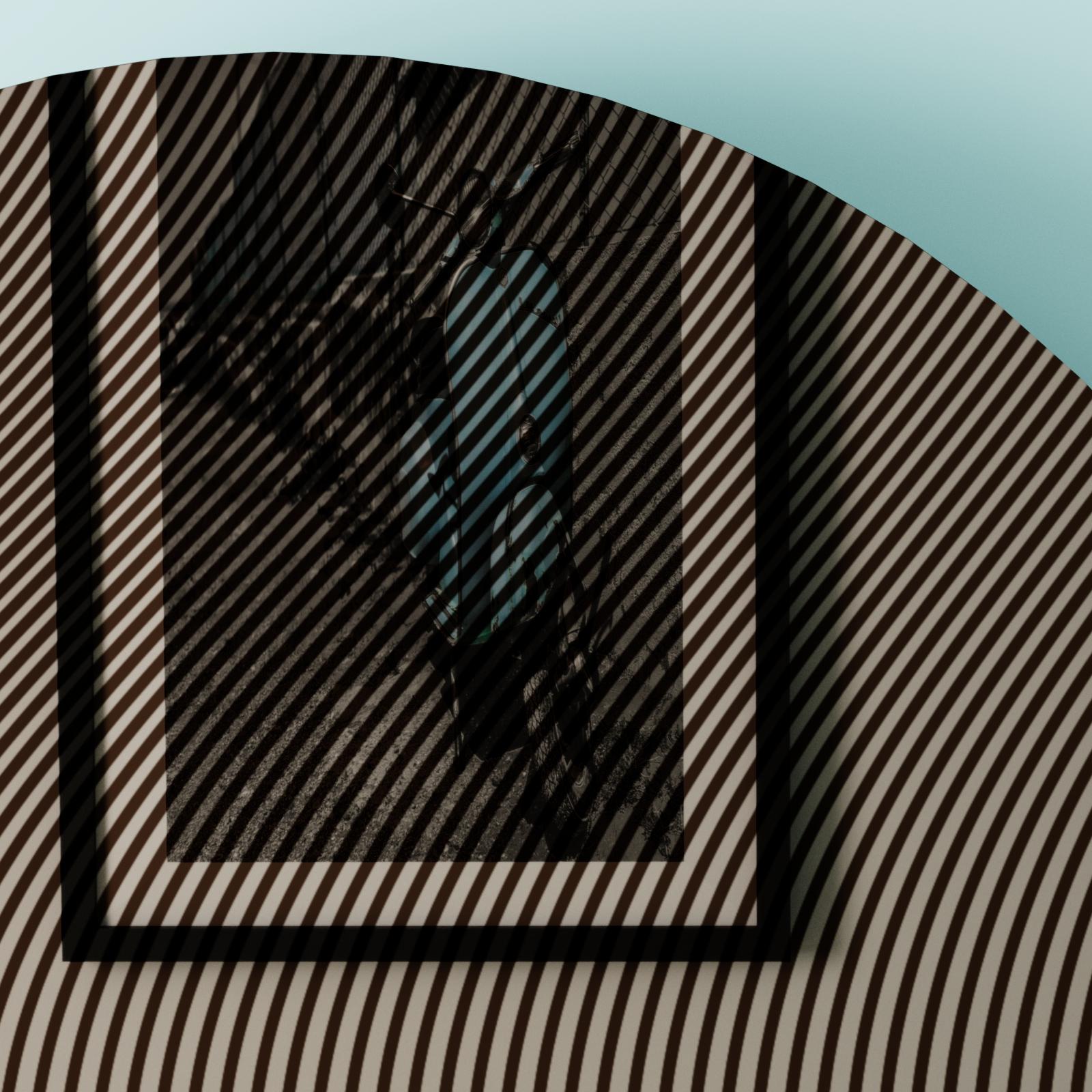 Painted MikusGlass Mitika Op-Art Style Dynamic Wave Mirror, Hand-Silvered For Sale