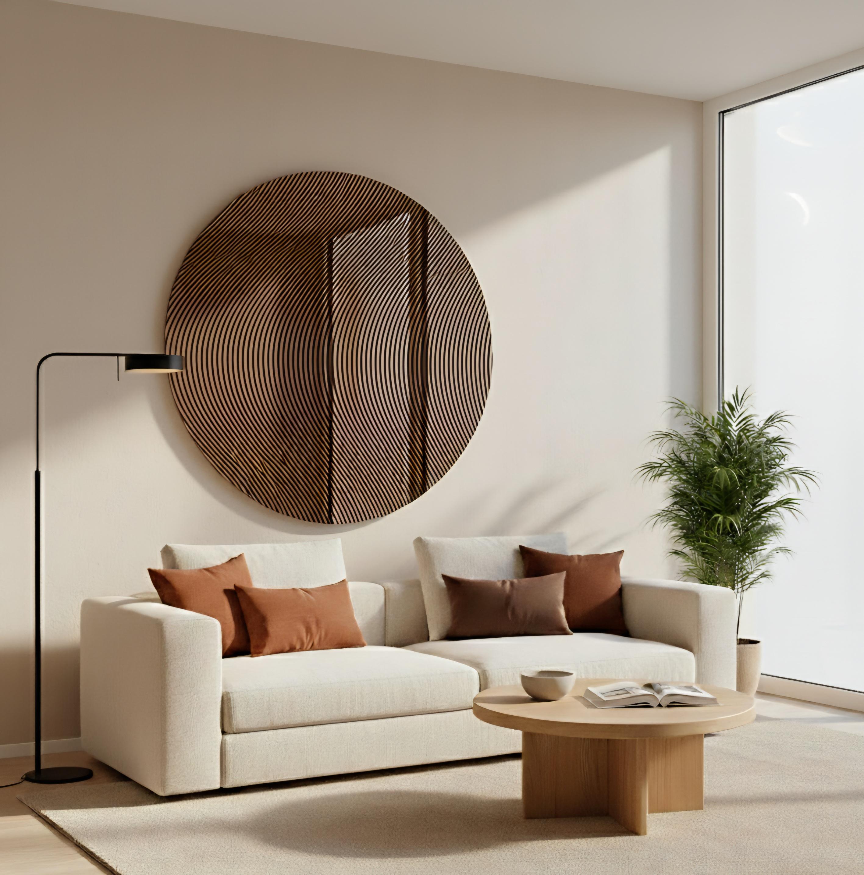 MikusGlass Mitika Op-Art Style Dynamic Wave Mirror, Hand-Silvered In New Condition For Sale In Skalica, SK