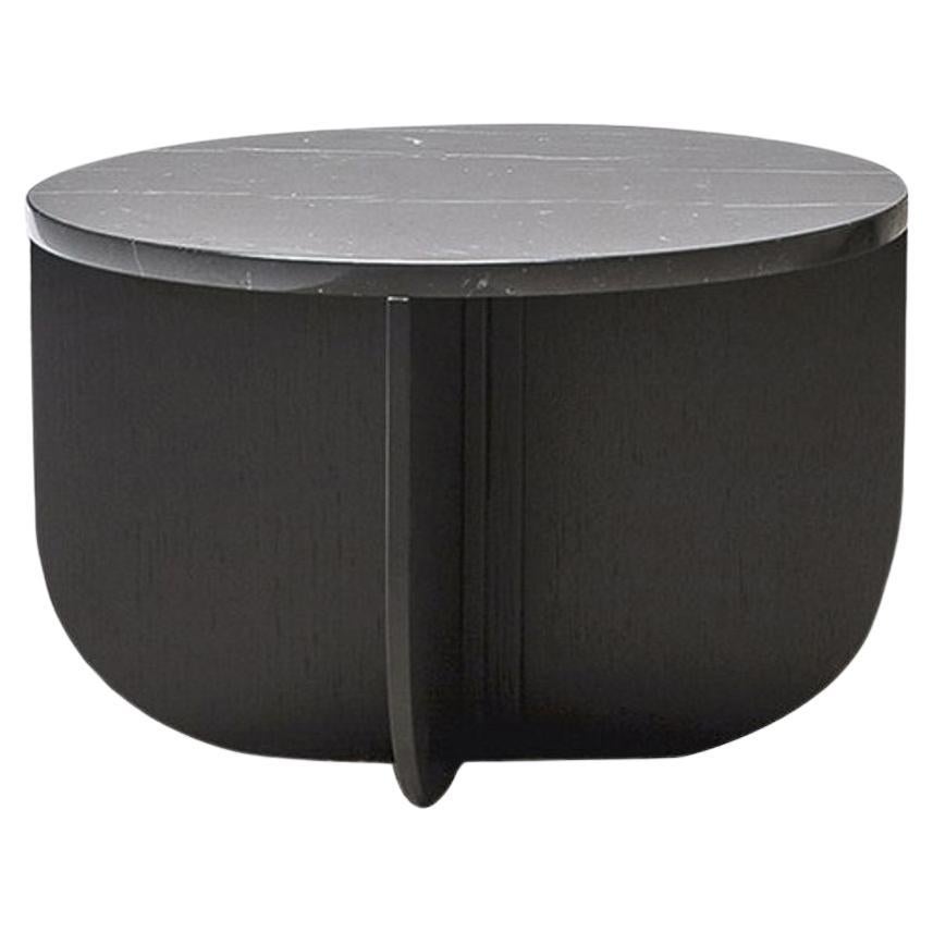 Mil/couchtisch/schwarze marmorplatte/schwarzes eichengestell/Ø50H33 cm von La Cividina