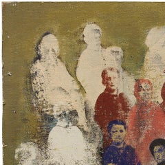 Peinture à l'huile sans titre, figures féminines contemporaines, technique mixte