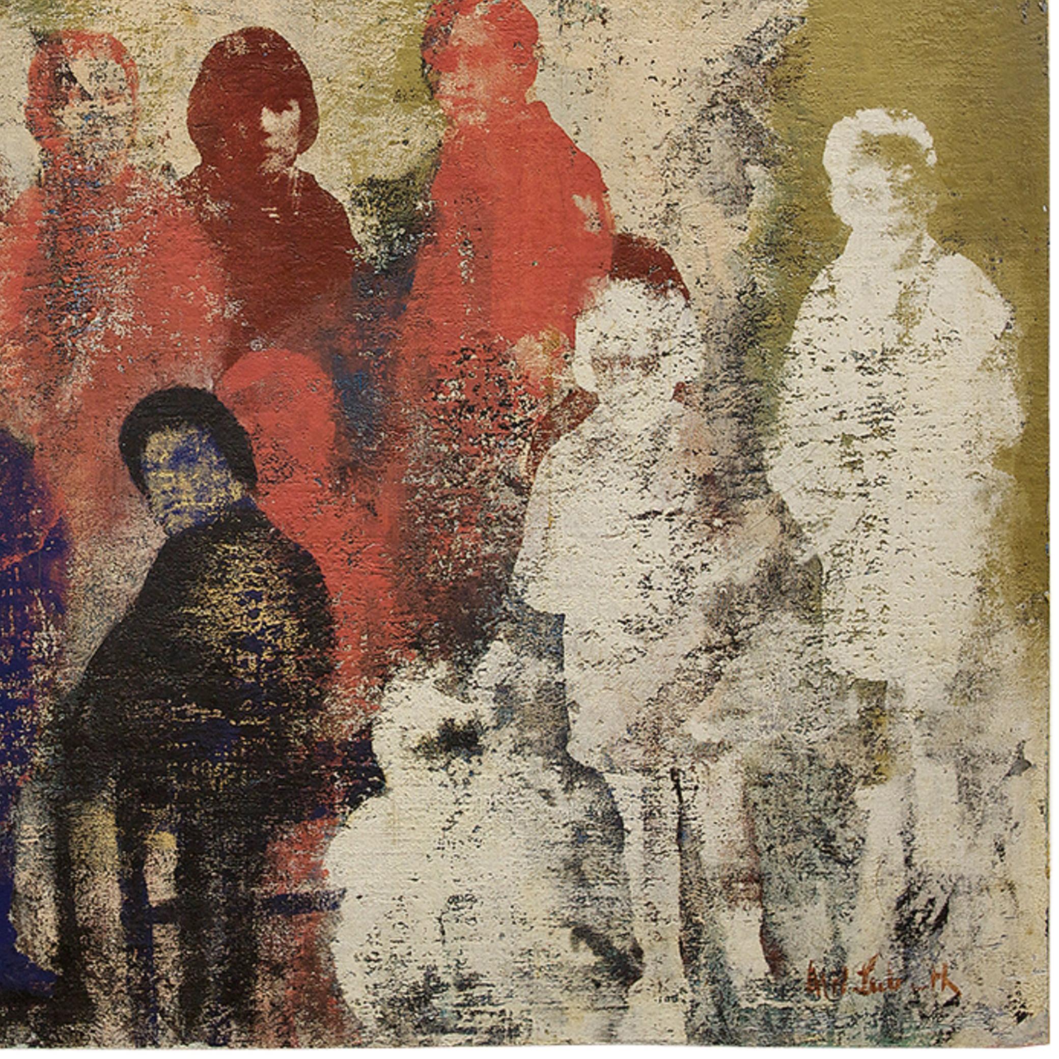 Esta artista contemporánea superpone figuras estarcidas utilizando colores vibrantes. Algunas de las figuras se representan con detalle, mientras que otras se dejan en la abstracción.

Mil Lubroth (1926-2004) fue una artista nacida en Estados Unidos