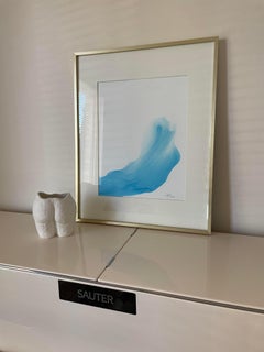 Blue lagoon - abstract painting, made in blu, turquoise color (wave, sea, ocean)