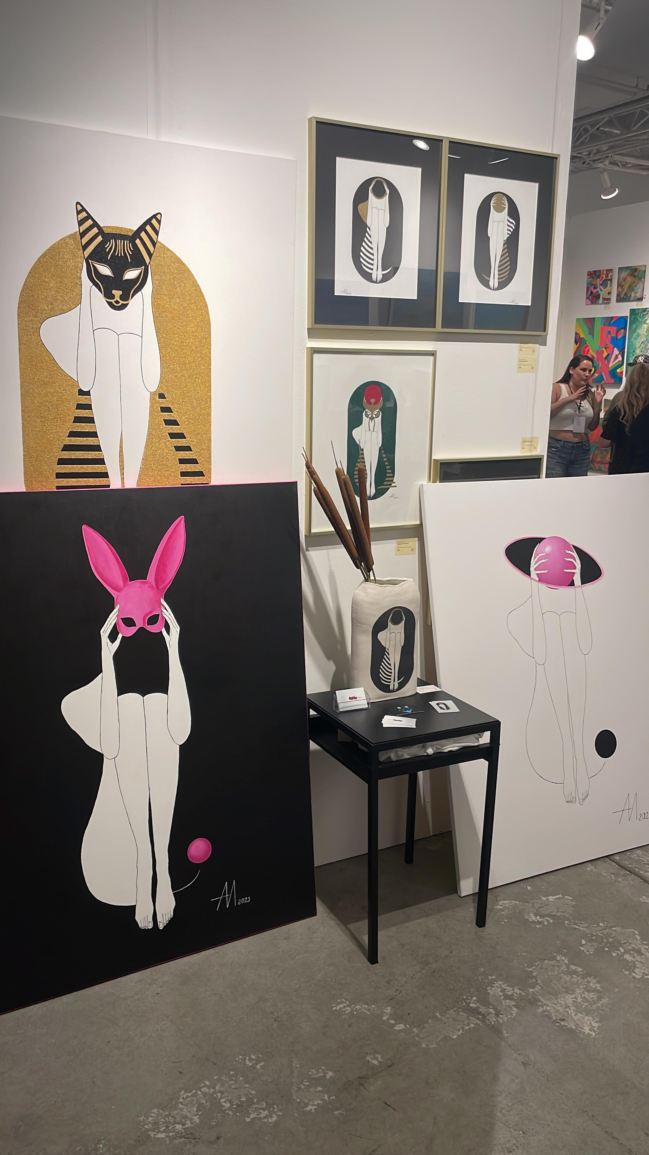 Deep inside Pink Planet - arte astratta, contemporanea, acrilico, 2023 - Painting Minimalismo di Mila Akopova